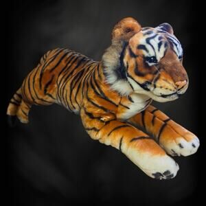 Vintage Best Made Toys Ltd Plush Stuffed Toy Tiger Big Cat Striped Animal 29”
